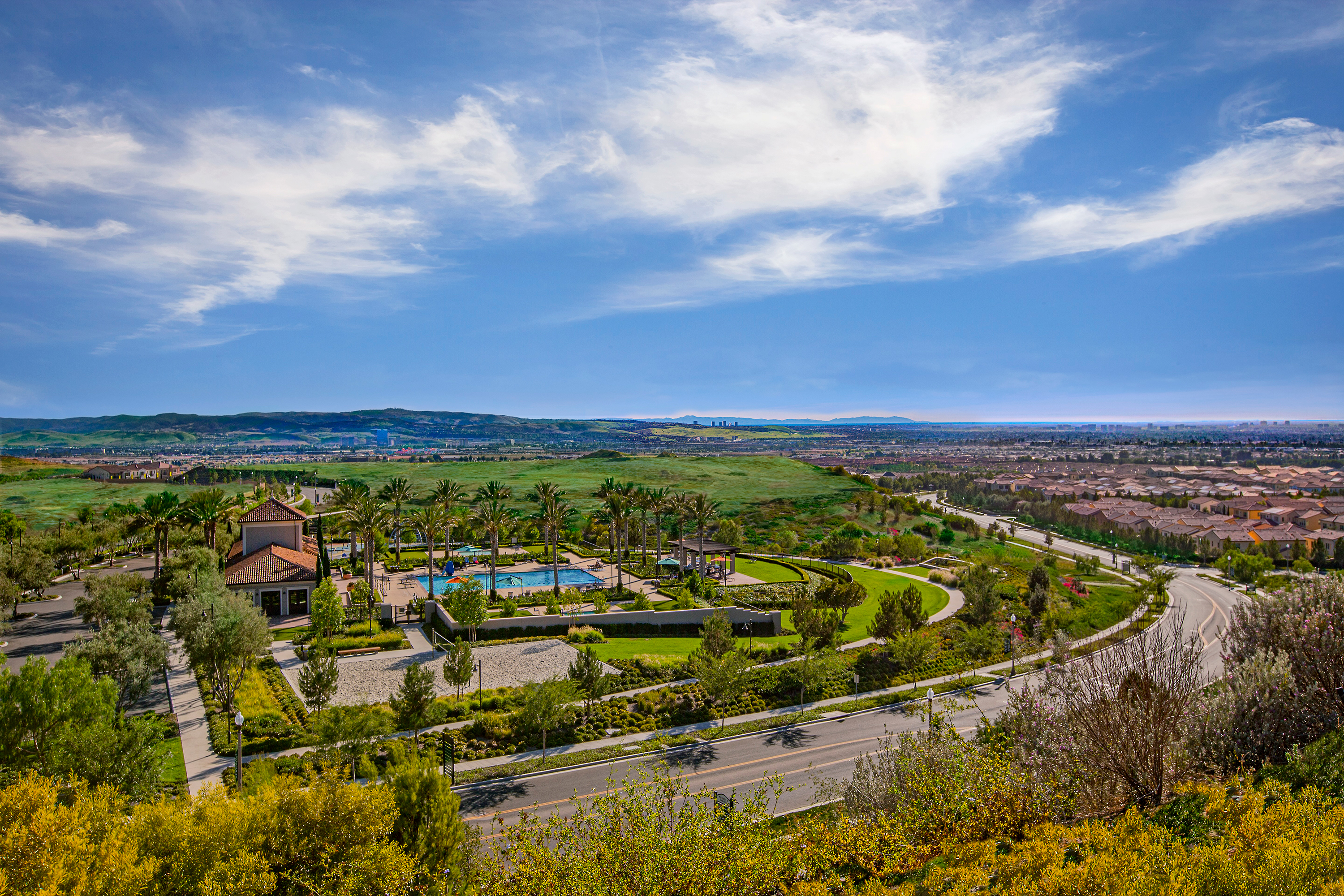 Aerial shot of Highland Park